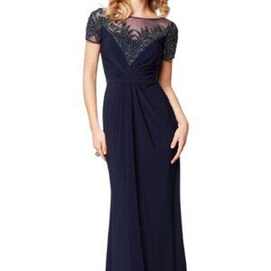 SALE NWT Clarisse M6532 Jersey Mother of the Bride Dress Navy Size 6